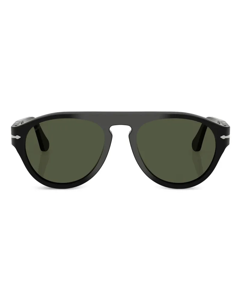 Persol Sonnenbrille mit ovalem Gestell - Schwarz Schwarz