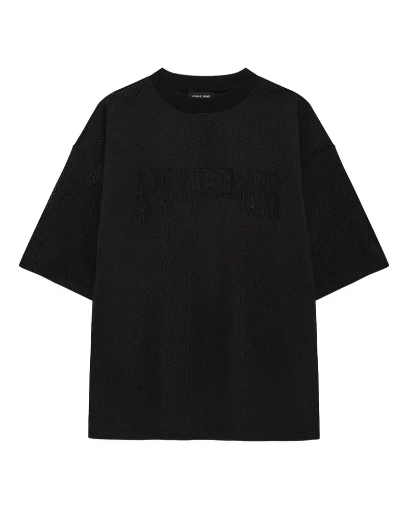 Anine Bing Nell T-Shirt aus Mesh - Schwarz Schwarz