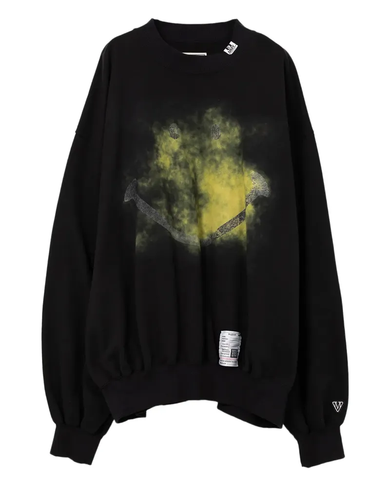MIHARAYASUHIRO Sweatshirt mit Smiley-Print - Schwarz Schwarz