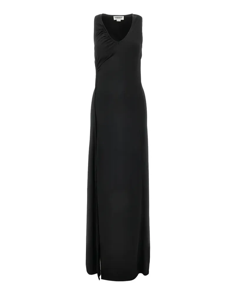 Victoria Beckham ruched V-neck dress - Schwarz Schwarz