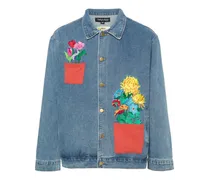 Jeansjacke mit Blumenstickerei