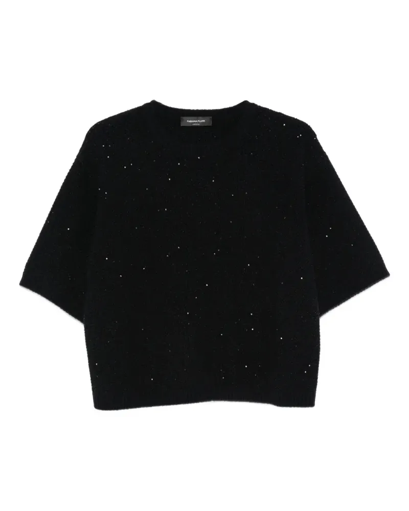 Fabiana Filippi Bouclé-Pullover mit Pailletten - Schwarz Schwarz