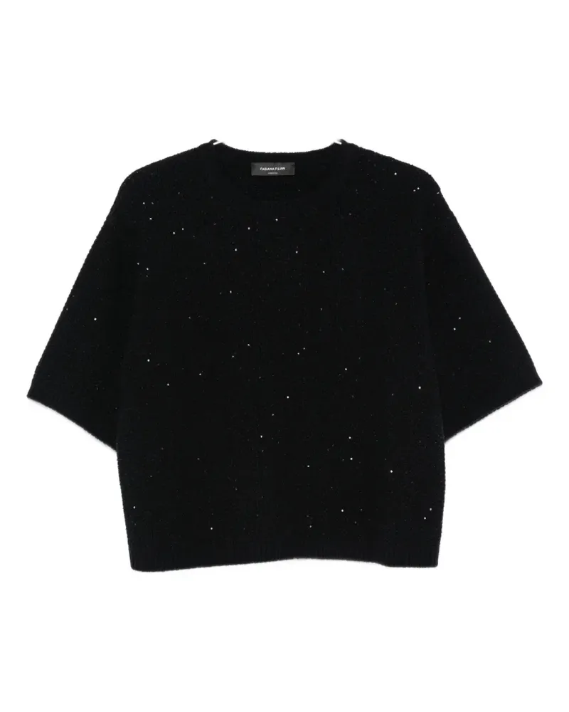 Fabiana Filippi sequin-embellished bouclé-knit sweater - Schwarz Schwarz