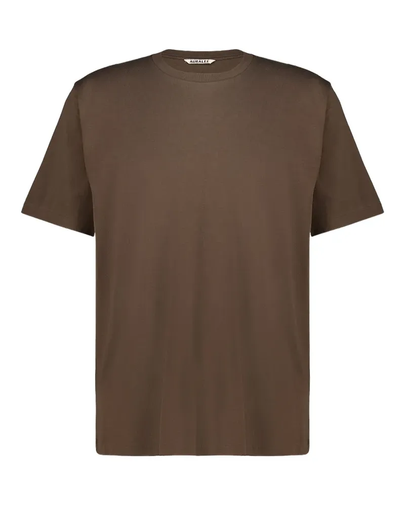 AURALEE T-Shirt mit Rundhalsausschnitt - Braun Braun