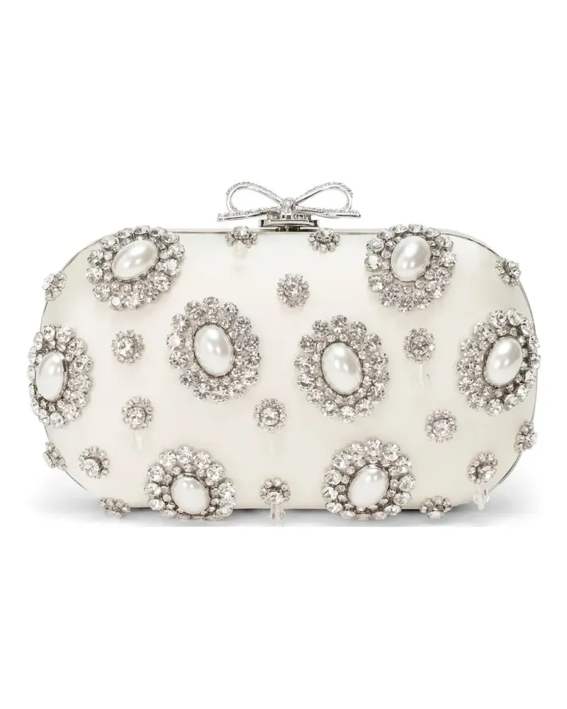 Self-Portrait embellished clutch bag - Weiß Weiß