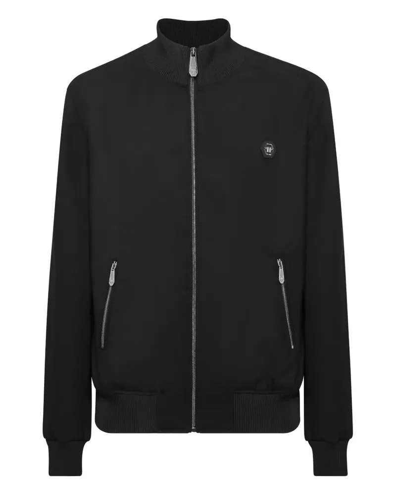 Philipp Plein Jacke mit Logo - Schwarz Schwarz