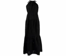 Maxikleid mit Stickerei - Schwarz