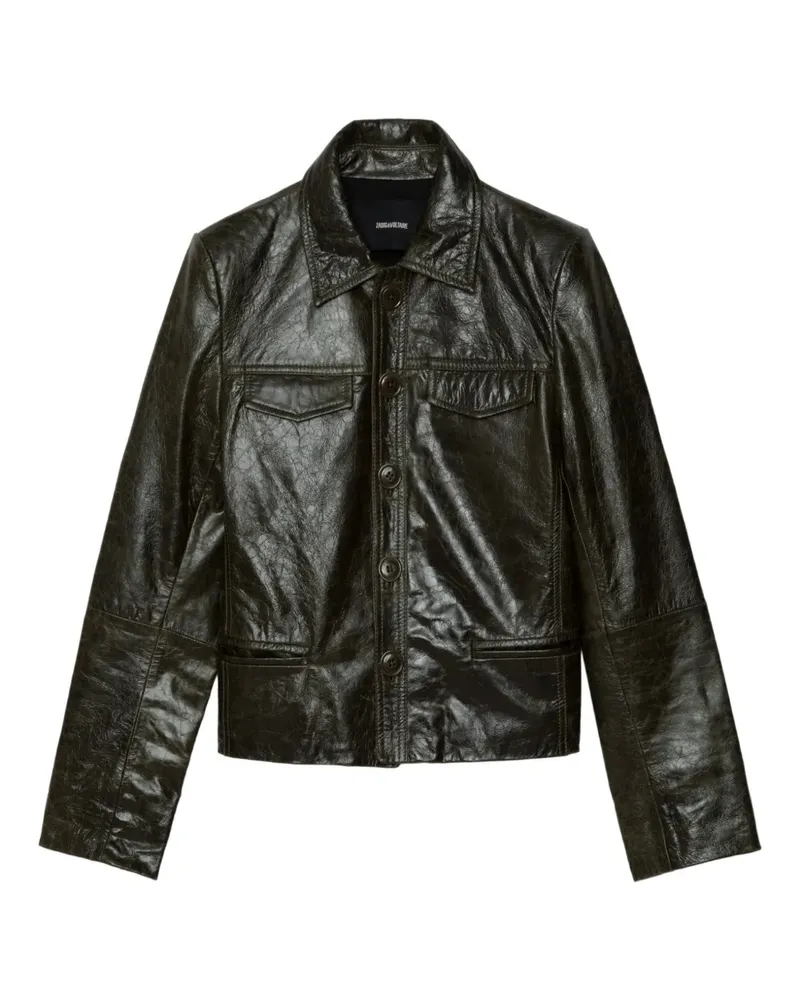 Zadig & Voltaire Liam button leather jacket - Grün Grün
