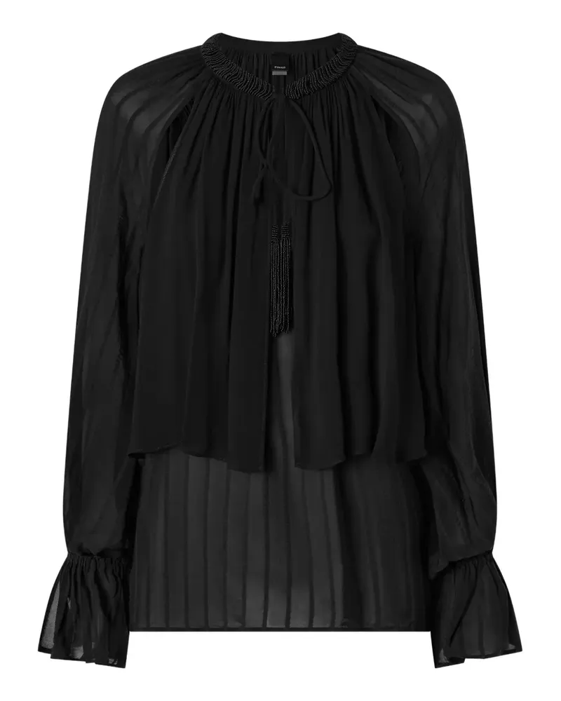 Pinko Bluse mit Falten - Schwarz Schwarz