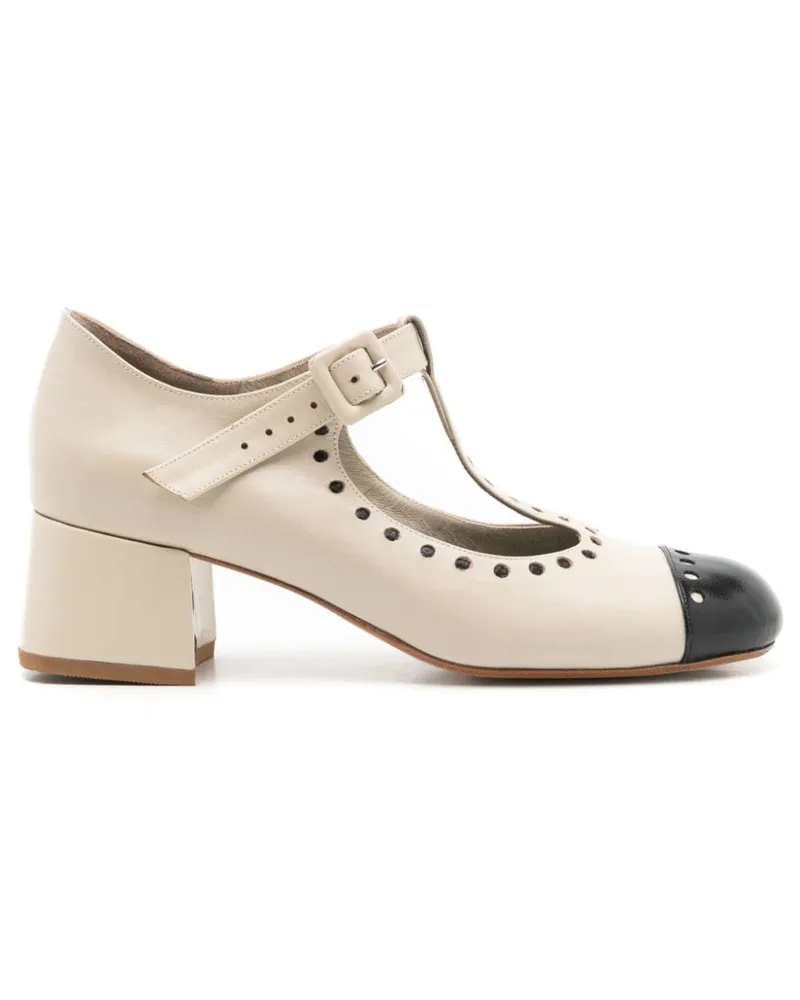 Sarah Chofakian Gabrielle Pumps mit Logo-Schild 40mm - Nude Nude