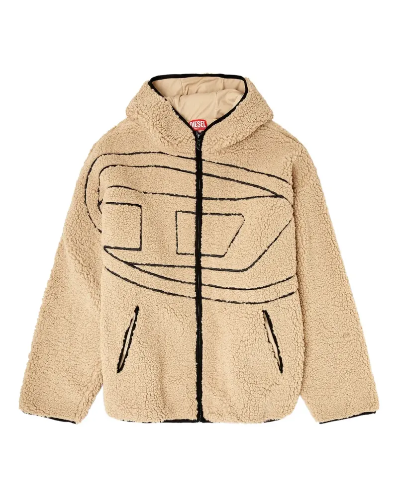 Diesel Teddy-Hoodie mit Logo-Detail - Nude Nude