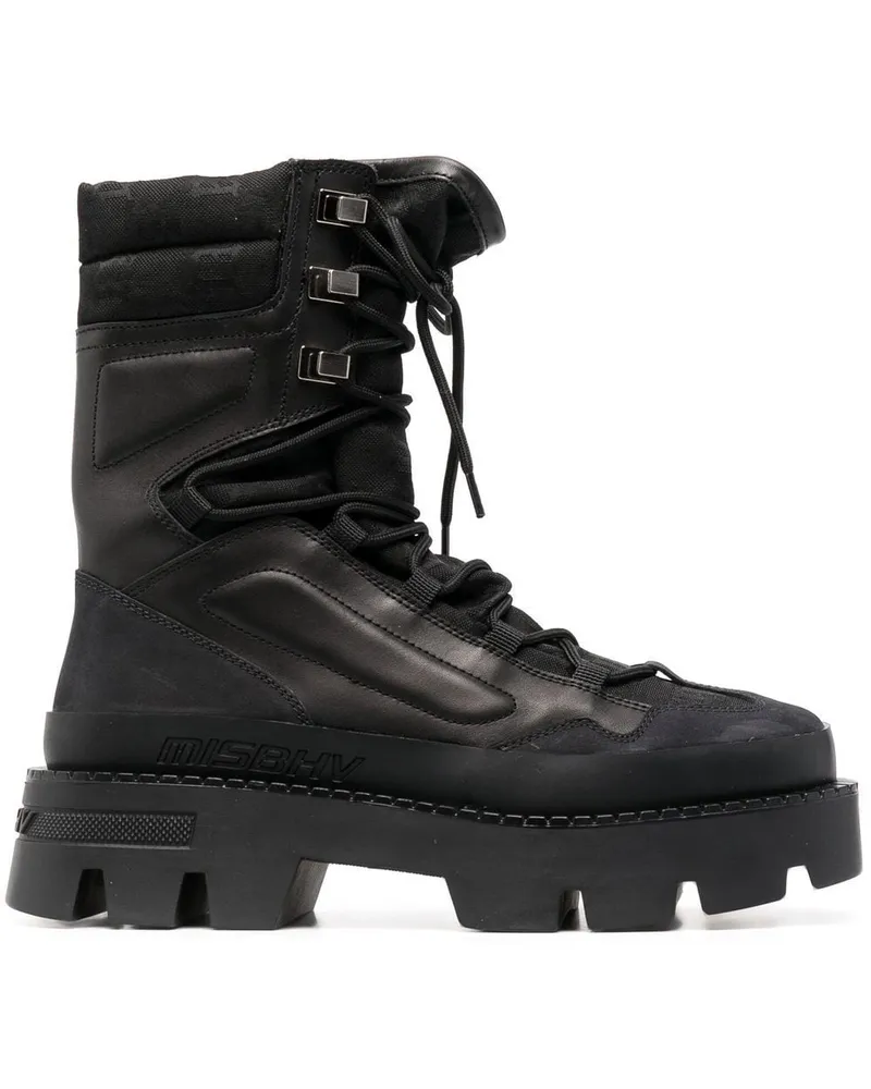 MISBHV Schnürstiefel mit dicker Sohle - Schwarz Schwarz
