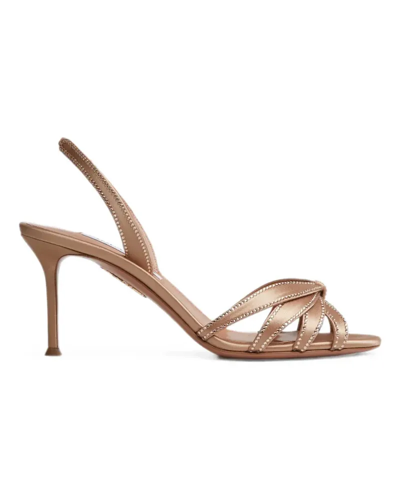 Aquazzura crystal-embellished slingback pumps - Gold Gold