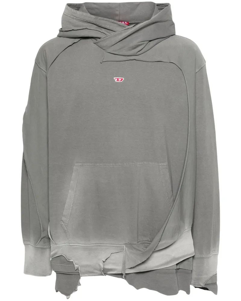 Diesel S-Strahoop-N1 Hoodie im Distressed-Look Grau