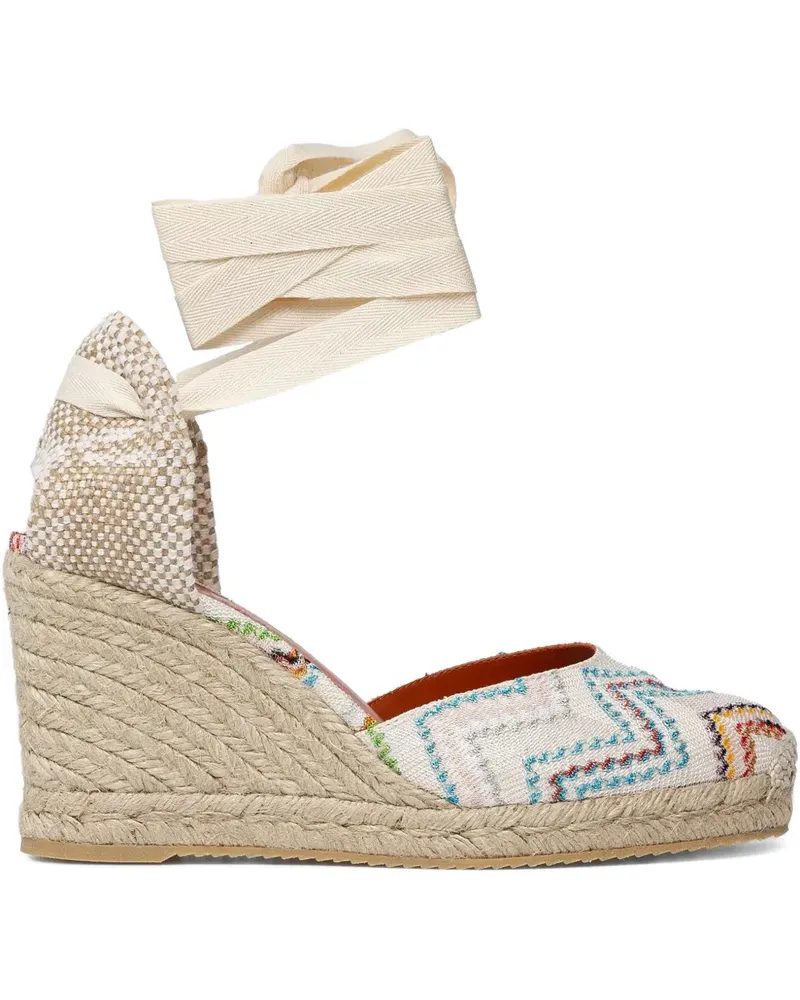 Missoni Carina Wedge-Sandalen mit Stickerei - Nude Nude