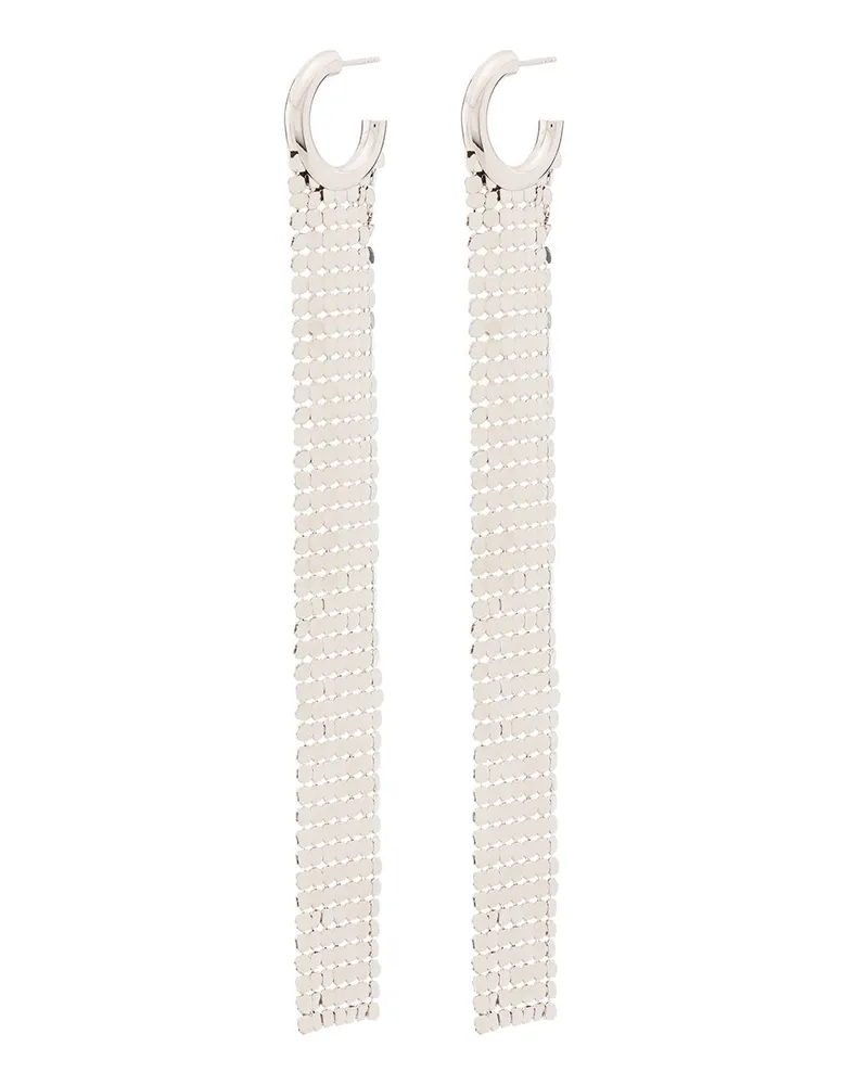 Paco Rabanne Silberfarbene 'Pixel' Ohrringe Silber