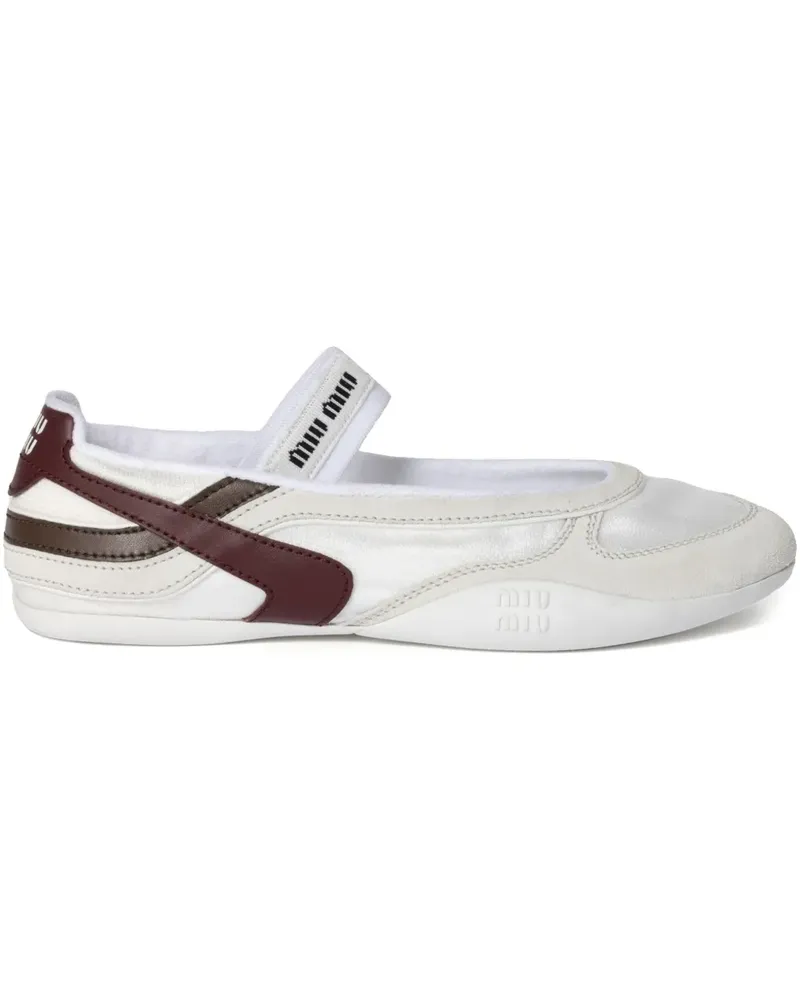 Miu Miu Ballerinas mit Einsätzen - Weiß Weiß