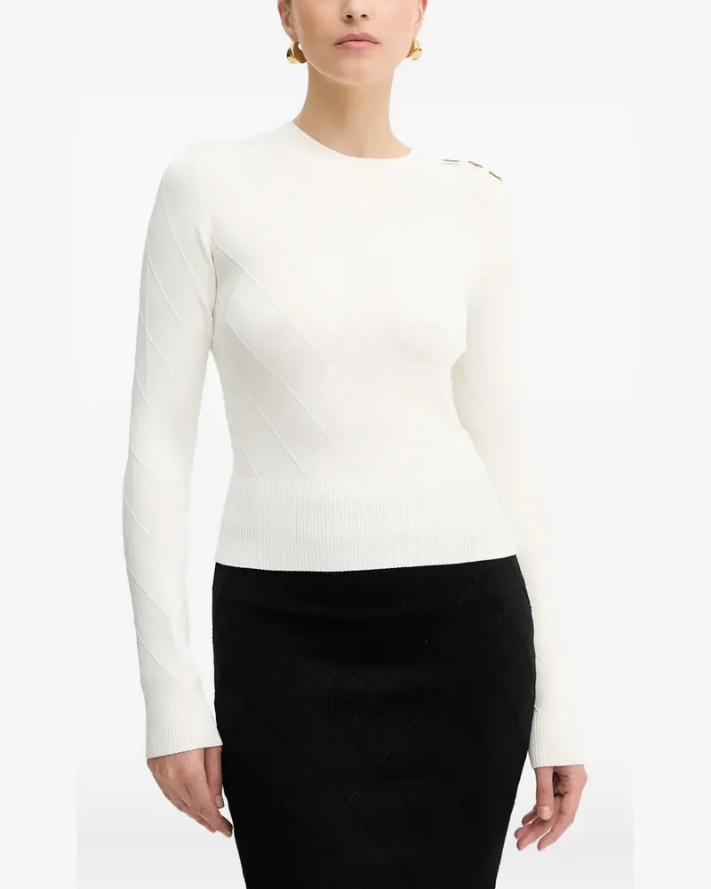 MARCIANO Los Angeles Gemusterter Miley Pullover - Weiß Weiß