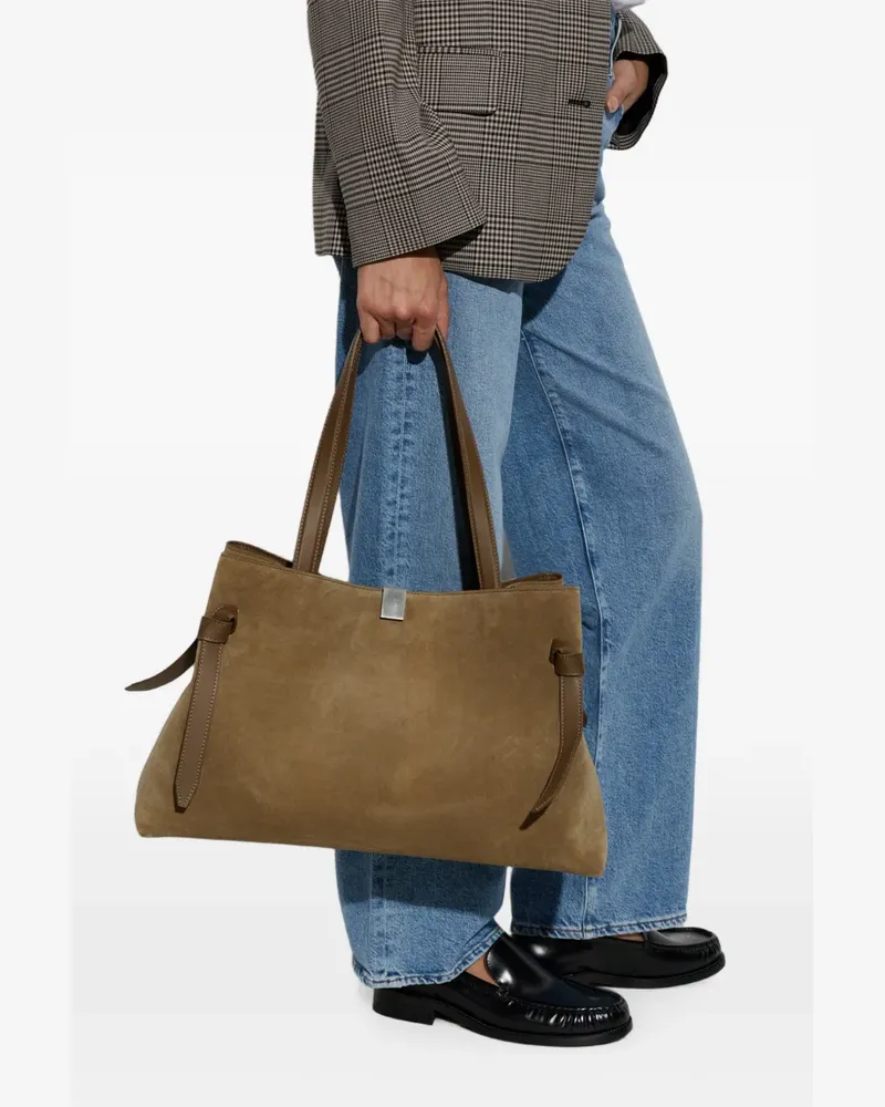 YUZEFI Gyoza suede tote bag - Braun Braun