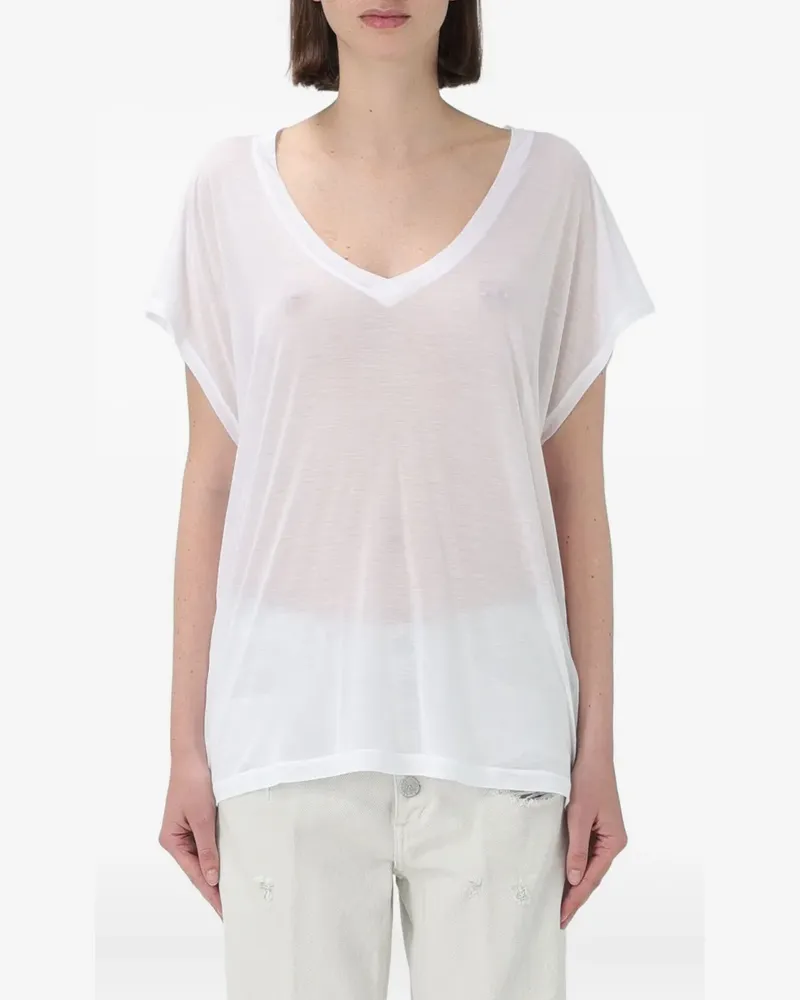 Dondup T-Shirt mit V-Ausschnitt - Weiß Weiß