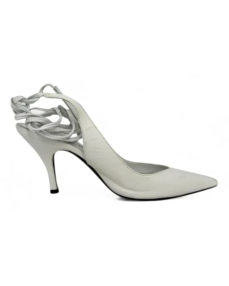 ATTICO Spitze Pumps mit Schnürung - Weiß Weiß