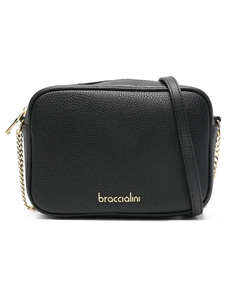 Braccialini Umhängetasche mit Kettenriemen - Schwarz Schwarz