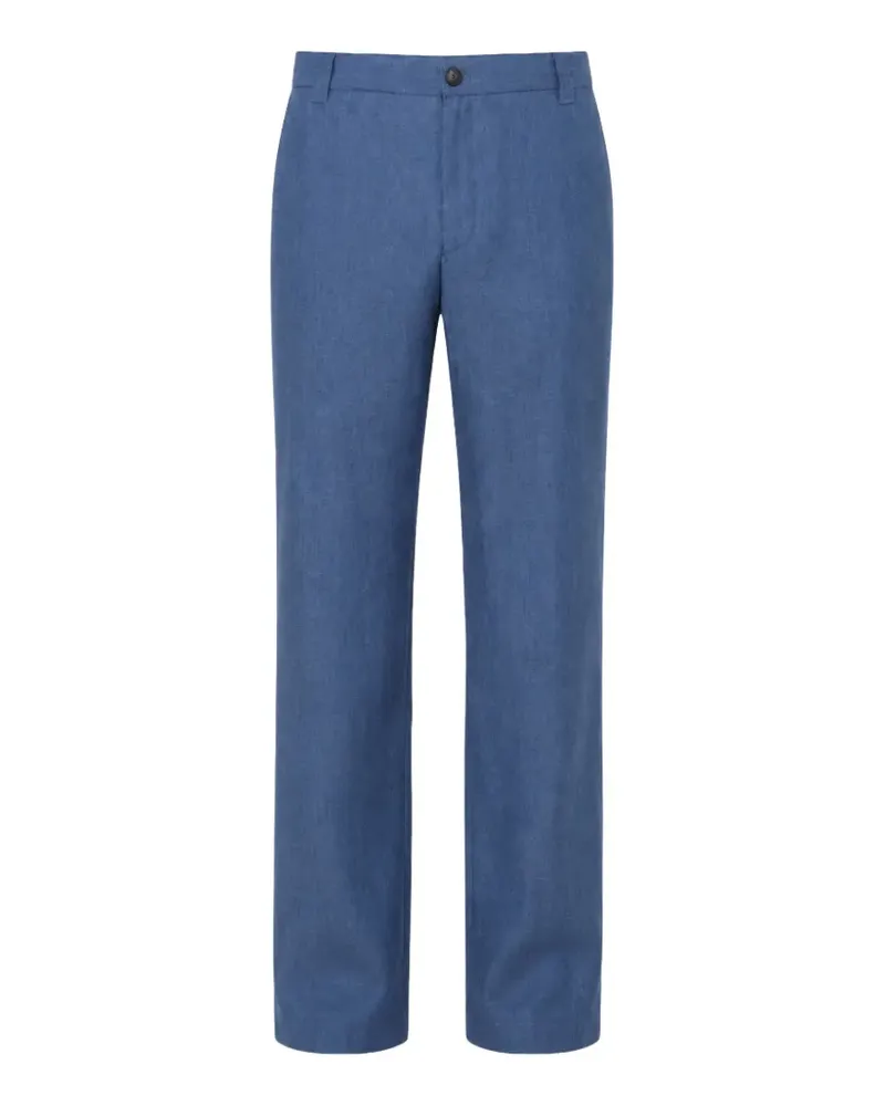 120% Lino straight-leg trousers - Blau Blau