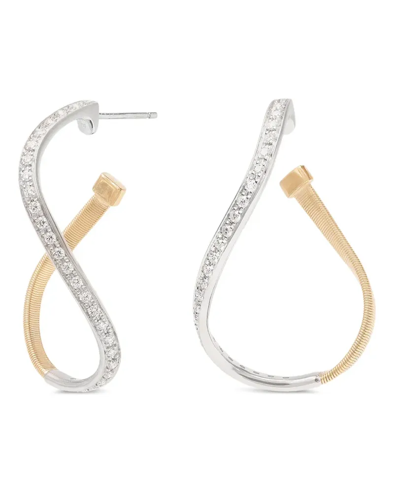 Marco Bicego Verdrehte Ohrringe mit Diamanten - Gold Gold
