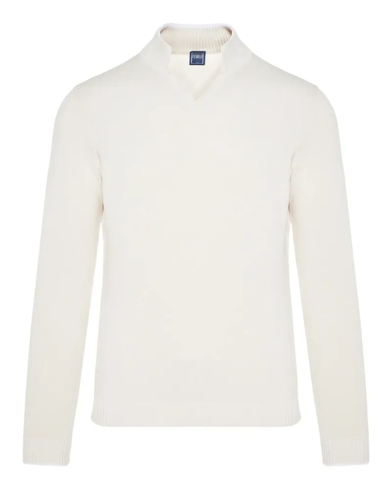 Fedeli Pullover mit V-Ausschnitt - Weiß Weiß