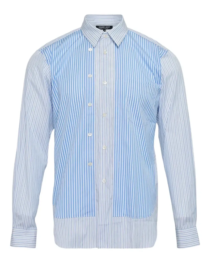 Comme des Garçons Hemd mit gestreiften Einsätzen - Blau Blau