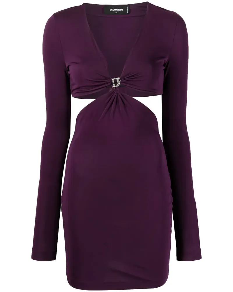 Dsquared2 Minikleid mit Cut-Outs - Violett Violett