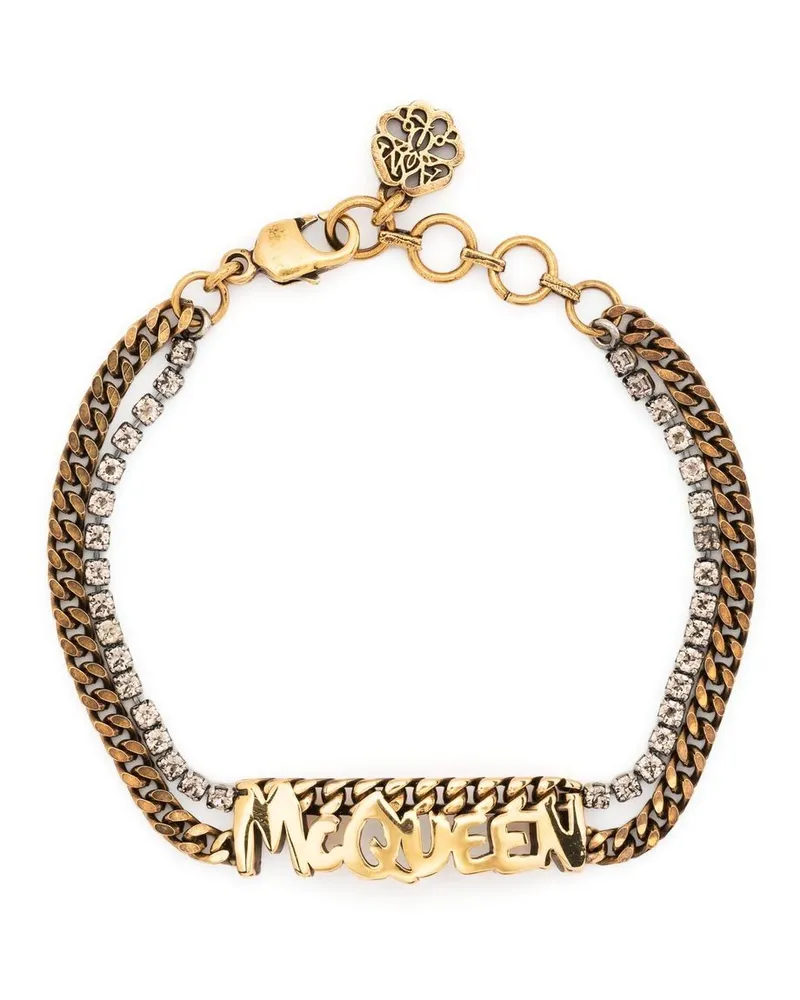 Alexander McQueen Kettenarmband mit Logo Gold