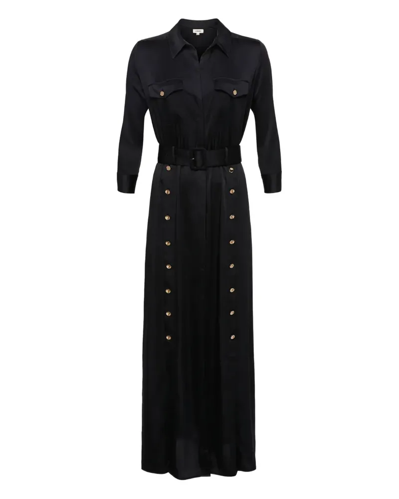 L'Agence Uriah Hemdkleid mit Gürtel - Schwarz Schwarz