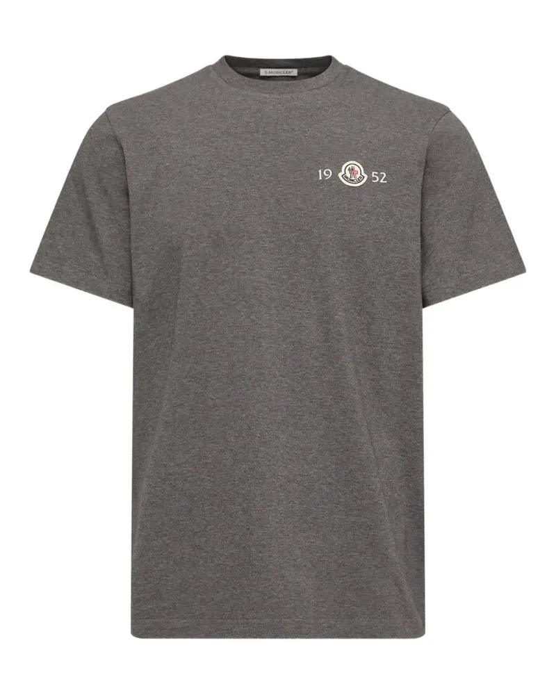 Moncler T-Shirt mit Logo-Patch - Grau Grau