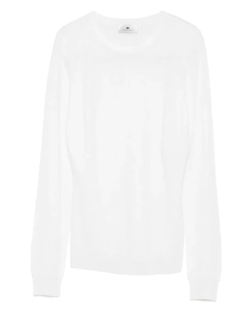 Elisabetta Franchi Gerippter Pullover - Weiß Weiß