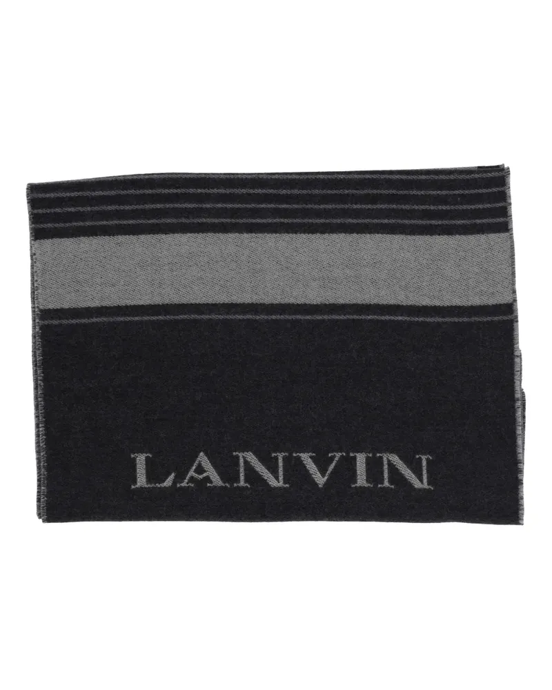 Lanvin striped fringed scarf - Schwarz Schwarz