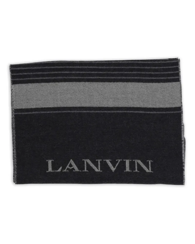 Lanvin Gestreifter Schal mit Fransen - Schwarz Schwarz