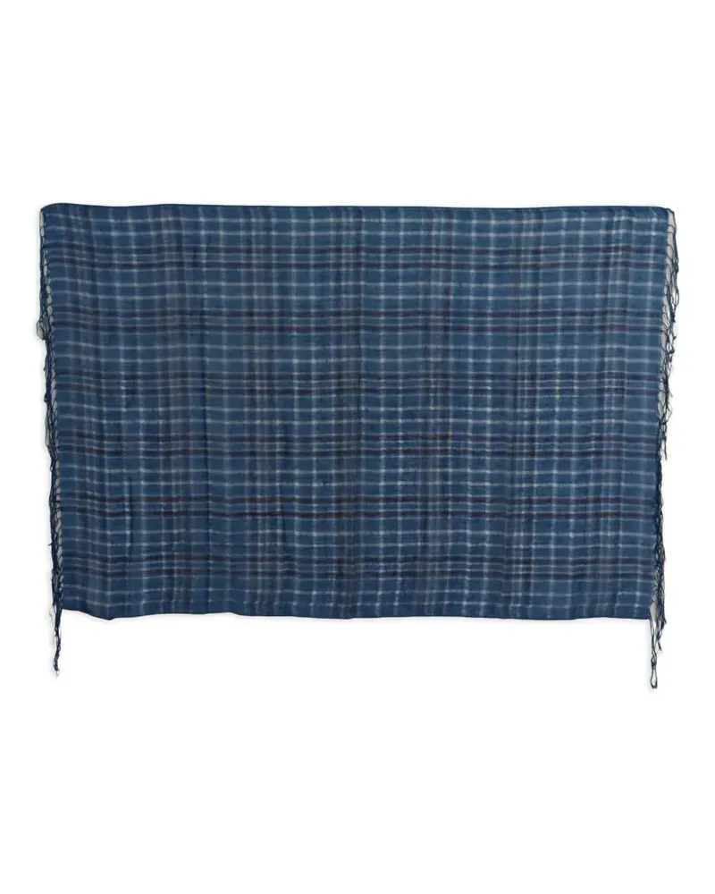 CoSTUME NATIONAL chequered fringed scarf - Blau Blau