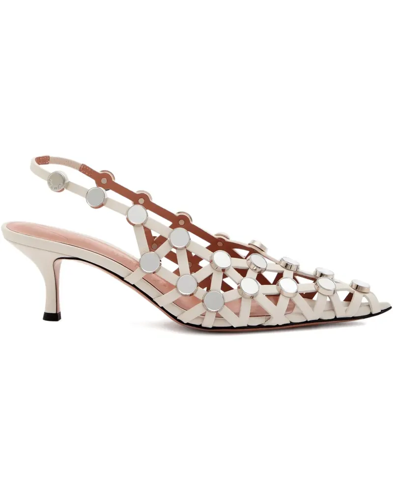ATTICO Grid Slingback-Pumps 50mm - Weiß Weiß