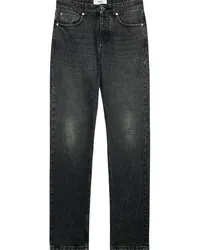 AMI Paris Straight-Leg-Jeans mit Logo-Patch Schwarz