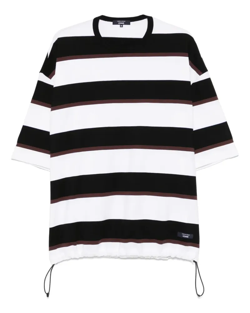 Comme des Garçons Gestreiftes T-Shirt - Weiß Weiß