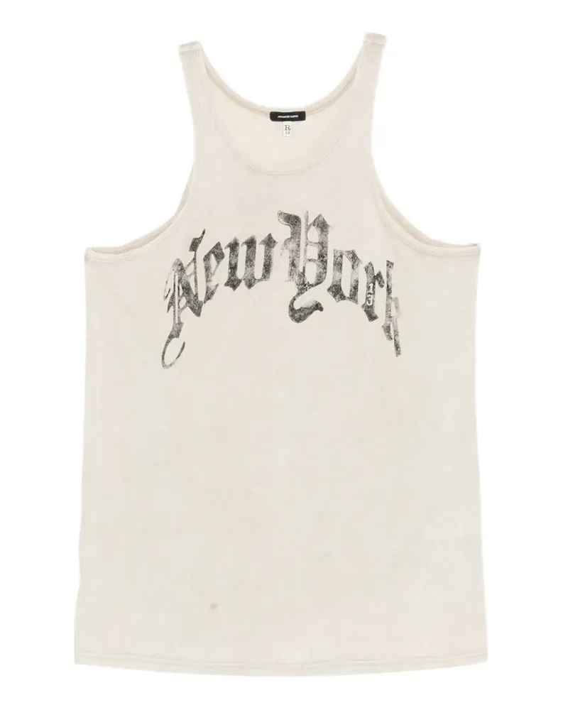R13 New York printed tank top - Nude Nude