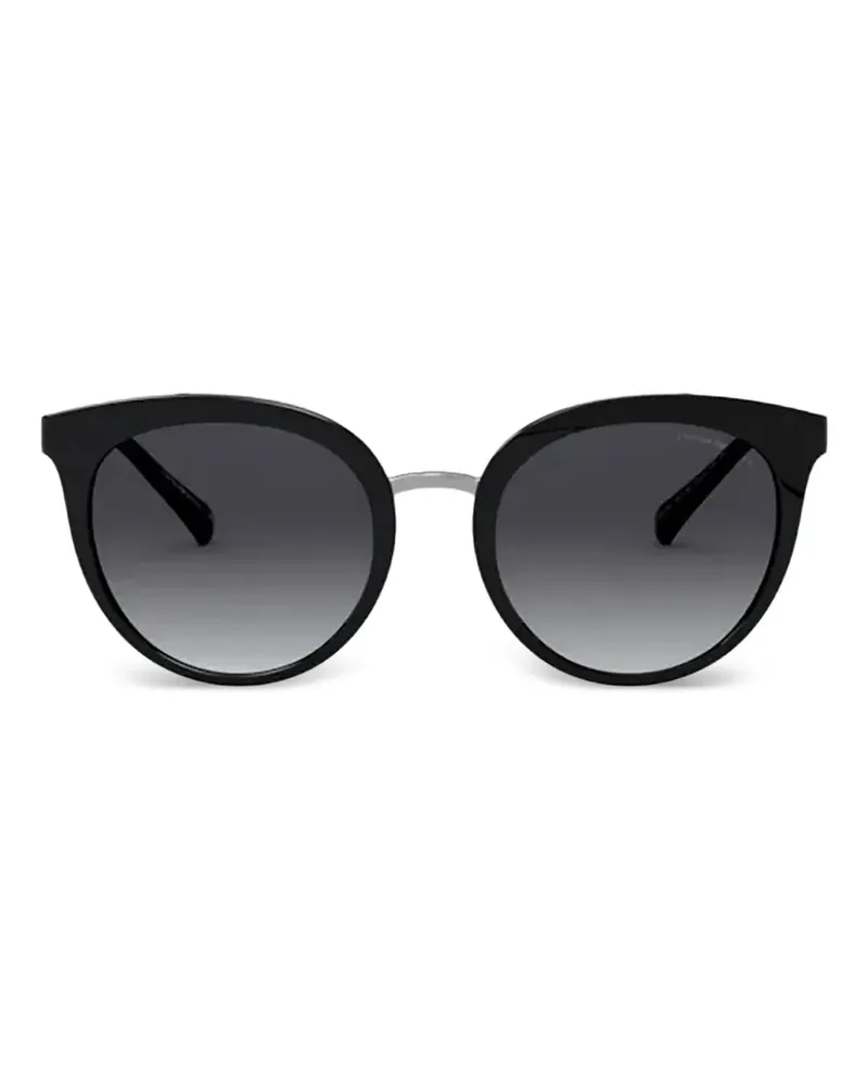 Emporio Armani Sonnenbrille mit rundem Gestell - Schwarz Schwarz