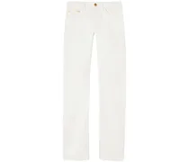Straight-Leg-Jeans mit Monogramm - Weiß