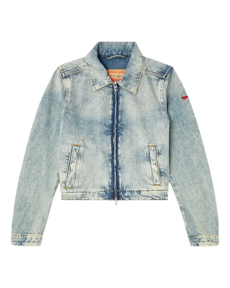 Diesel Reißverschluss-Jeansjacke mit Schulterdetail - Blau Blau