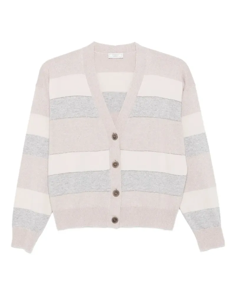 Peserico Gestreifter Cardigan mit Knöpfen - Nude Nude