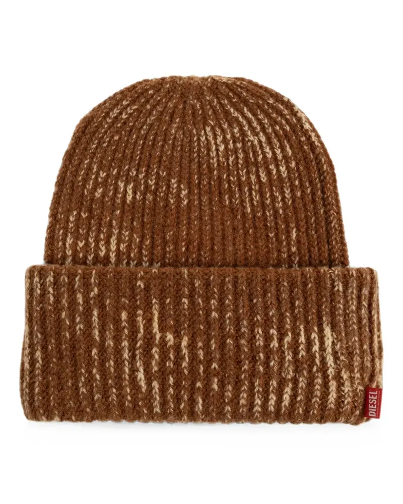 Diesel K-Avet ribbed-knit beanie hat - Braun Braun