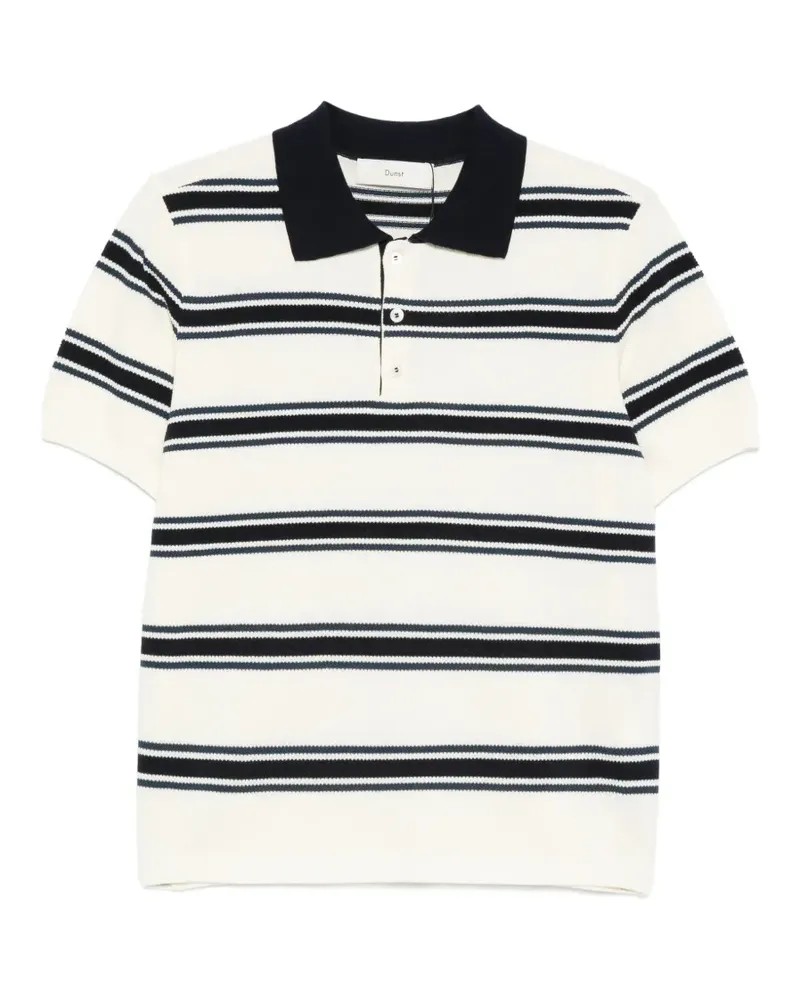 Dunst striped short-sleeve polo shirt - Nude Nude