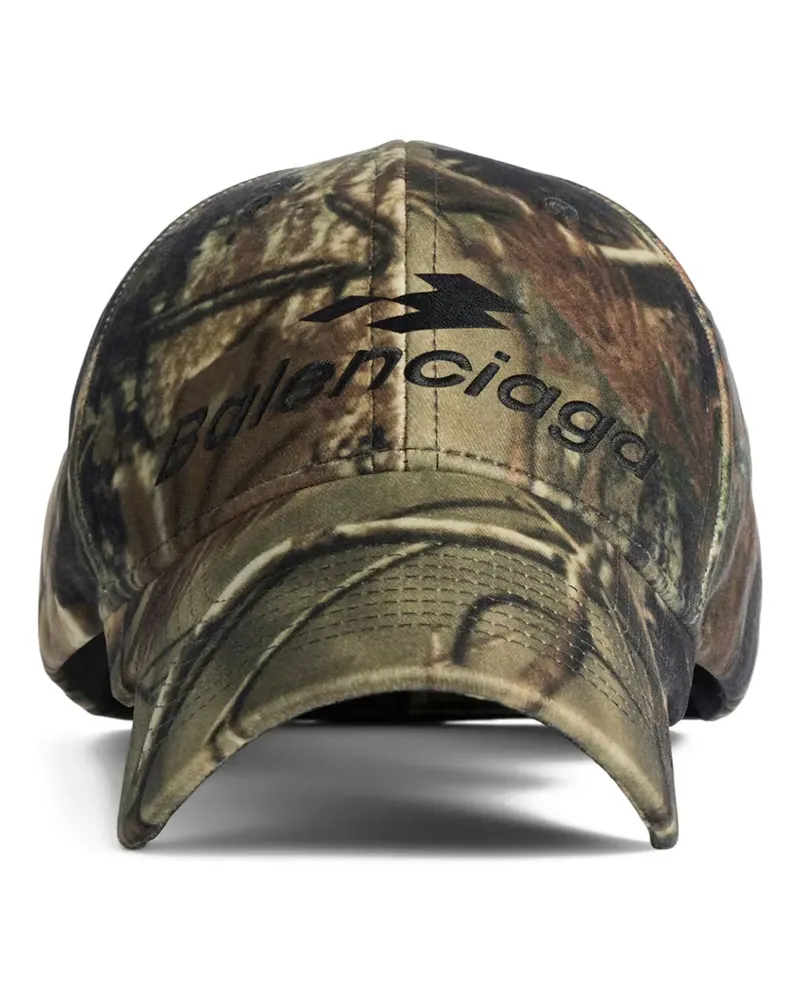 Balenciaga Baseballkappe mit Camouflage-Print - Braun Braun