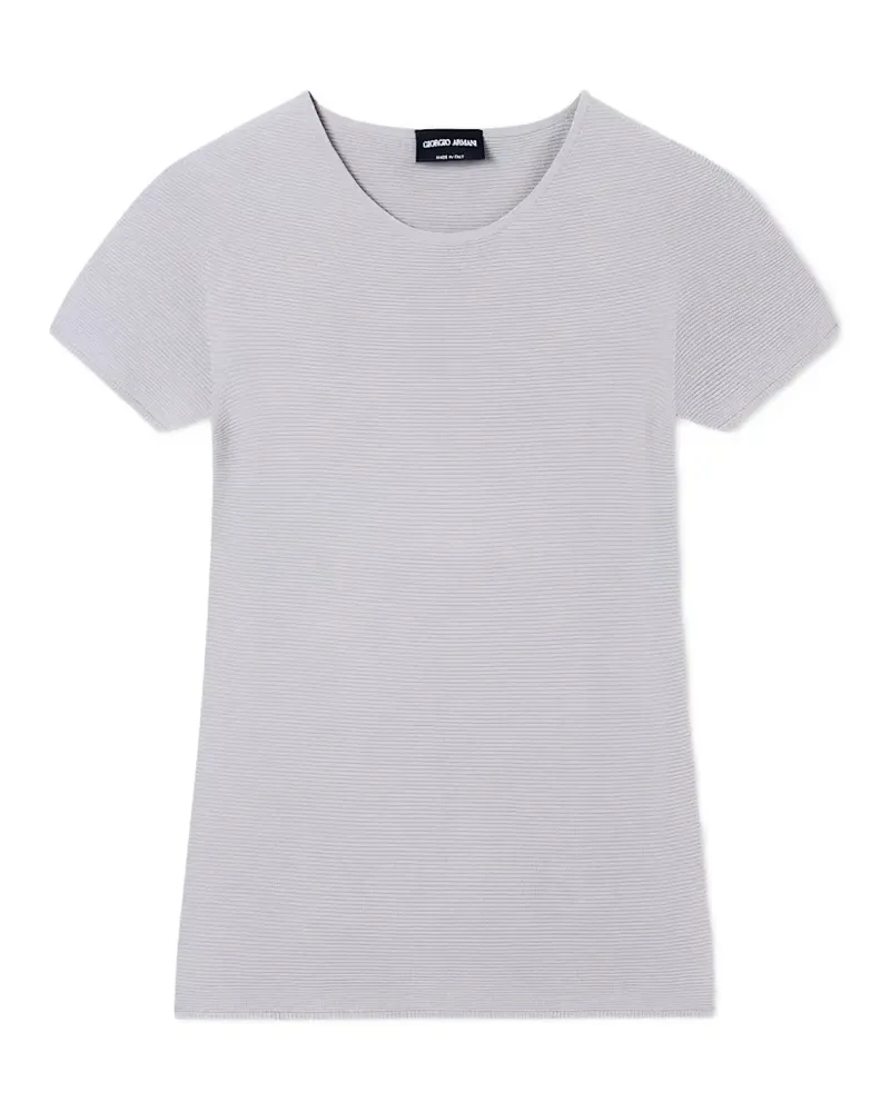 Giorgio Armani T-Shirt aus geripptem Strick - Grau Grau